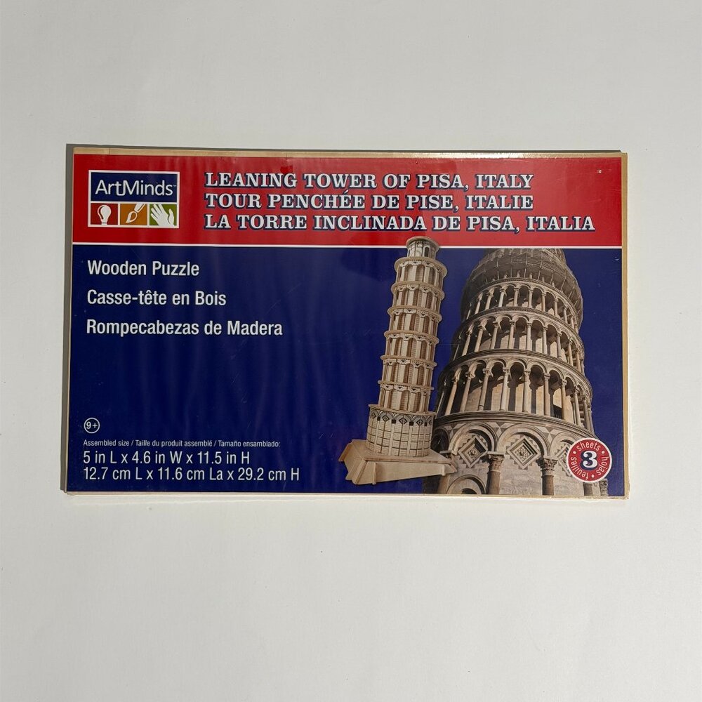 NEW ArtMinds Wooden Puzzle Leaning Tower of Pisa Italy 3D Model